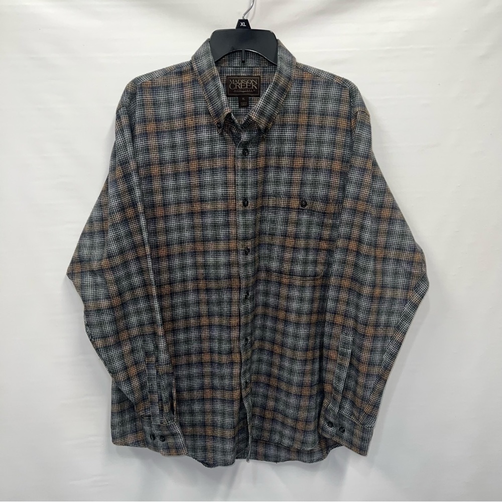 Madison Creek Shirt Adult Extra Large Multicolor Flannel Long Sleeve Pocket Mens